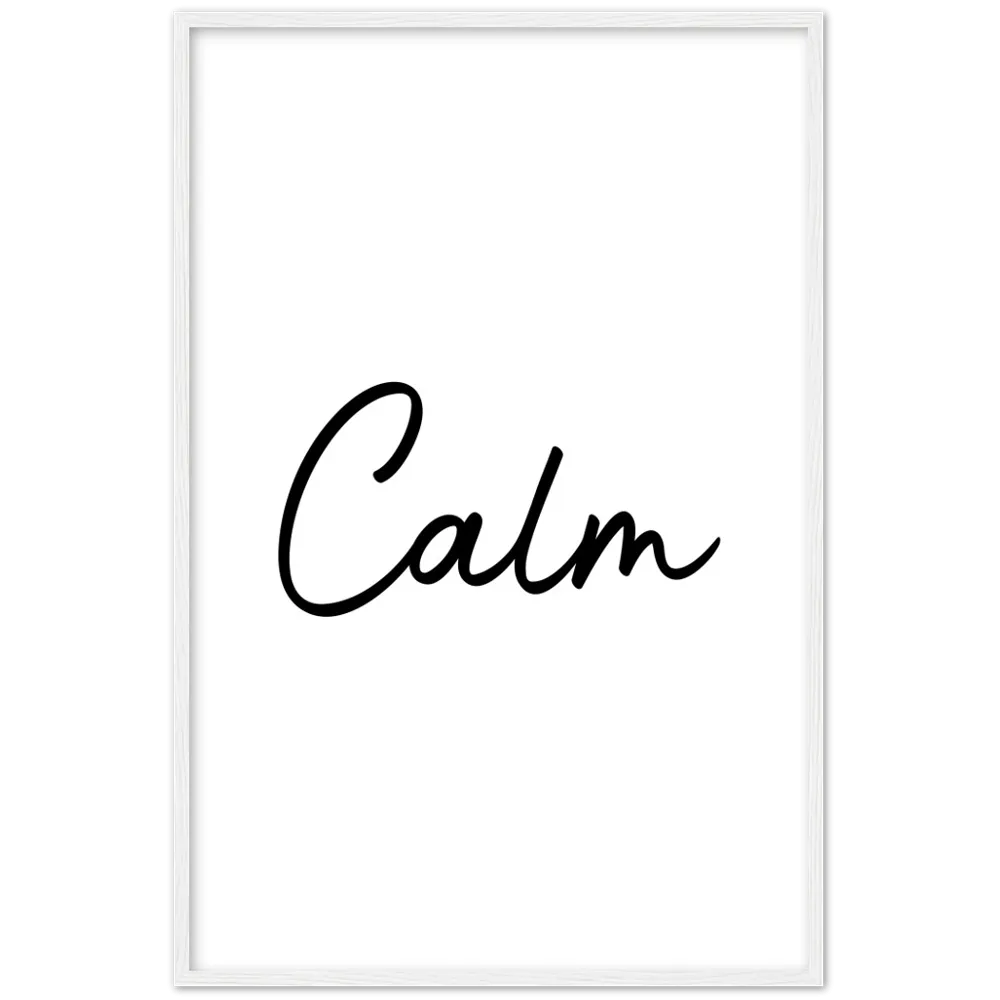 Calm Words Wood Framed Art Print