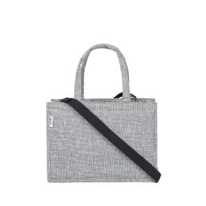 Canvas Bag - Grey Web Pattern with Detachable Strap
