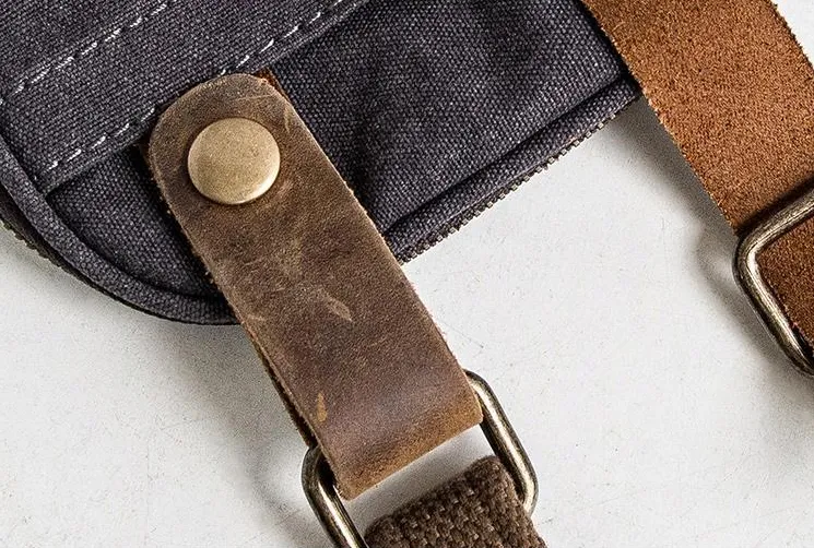 Canvas Mens Waist Bag Hip Pack Belt Bag Fanny Pack Bumbag Chest Bag Sling Bag for Men