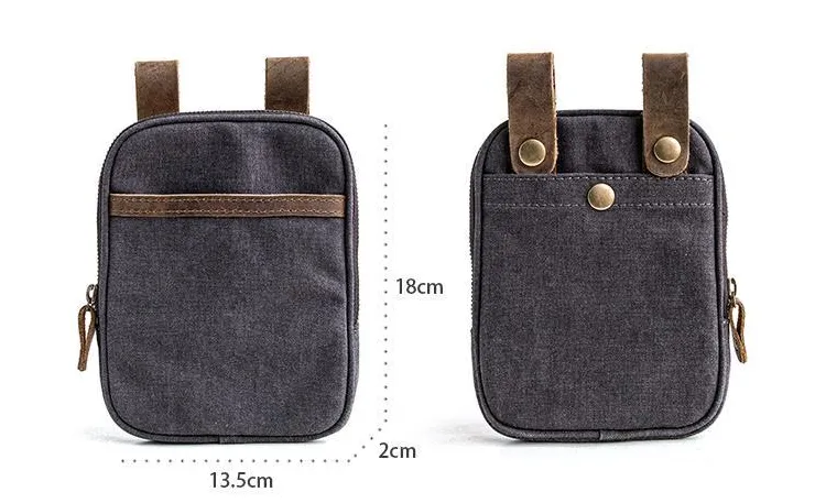 Canvas Mens Waist Bag Hip Pack Belt Bag Fanny Pack Bumbag Chest Bag Sling Bag for Men