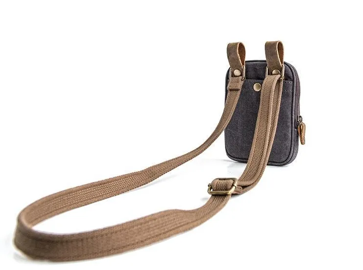 Canvas Mens Waist Bag Hip Pack Belt Bag Fanny Pack Bumbag Chest Bag Sling Bag for Men