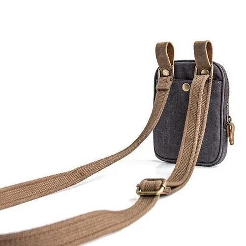 Canvas Mens Waist Bag Hip Pack Belt Bag Fanny Pack Bumbag Chest Bag Sling Bag for Men