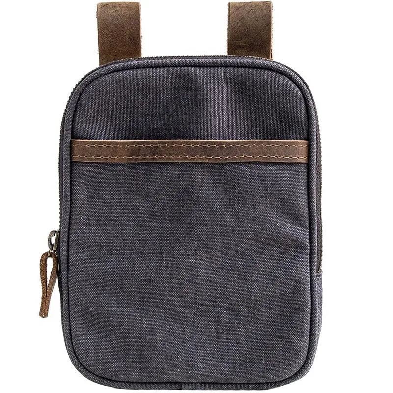 Canvas Mens Waist Bag Hip Pack Belt Bag Fanny Pack Bumbag Chest Bag Sling Bag for Men