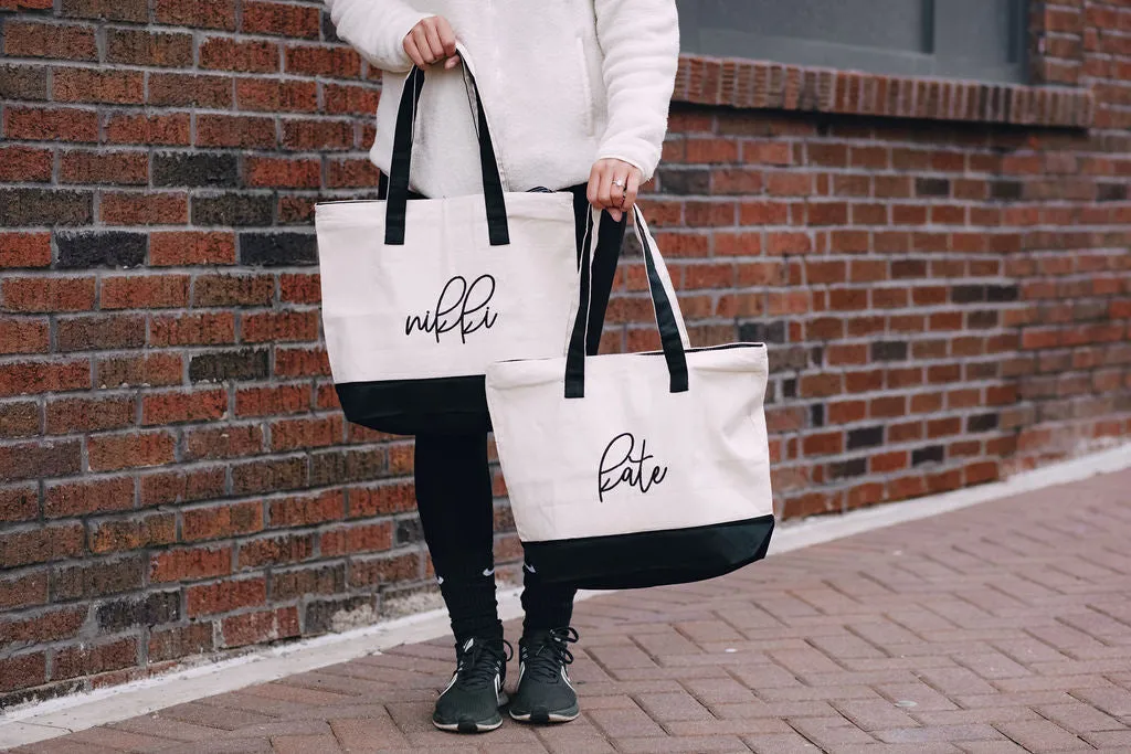Canvas Zippered Tote