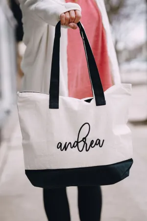 Canvas Zippered Tote