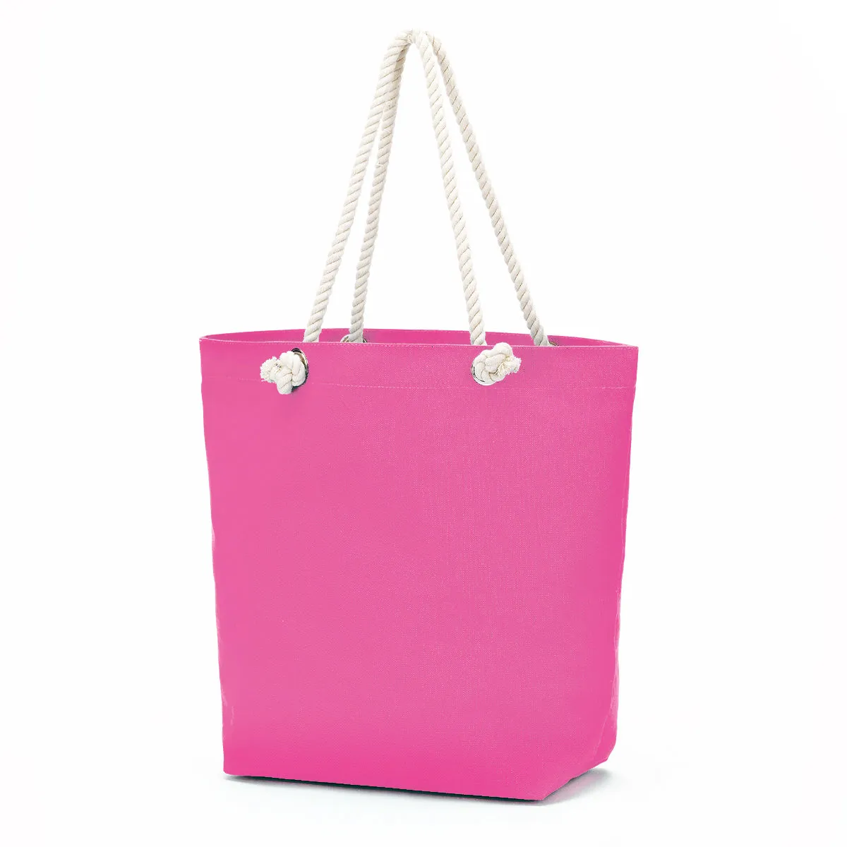 Castaway Tote with Rope Handles, Black, Hot Pink, Mint, or Navy