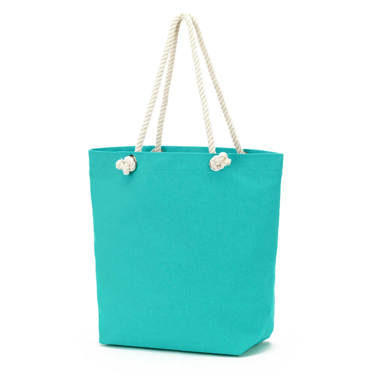 Castaway Tote with Rope Handles, Black, Hot Pink, Mint, or Navy