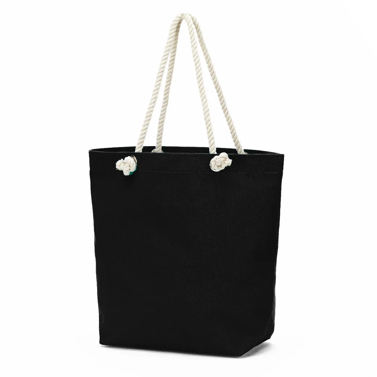 Castaway Tote with Rope Handles, Black, Hot Pink, Mint, or Navy