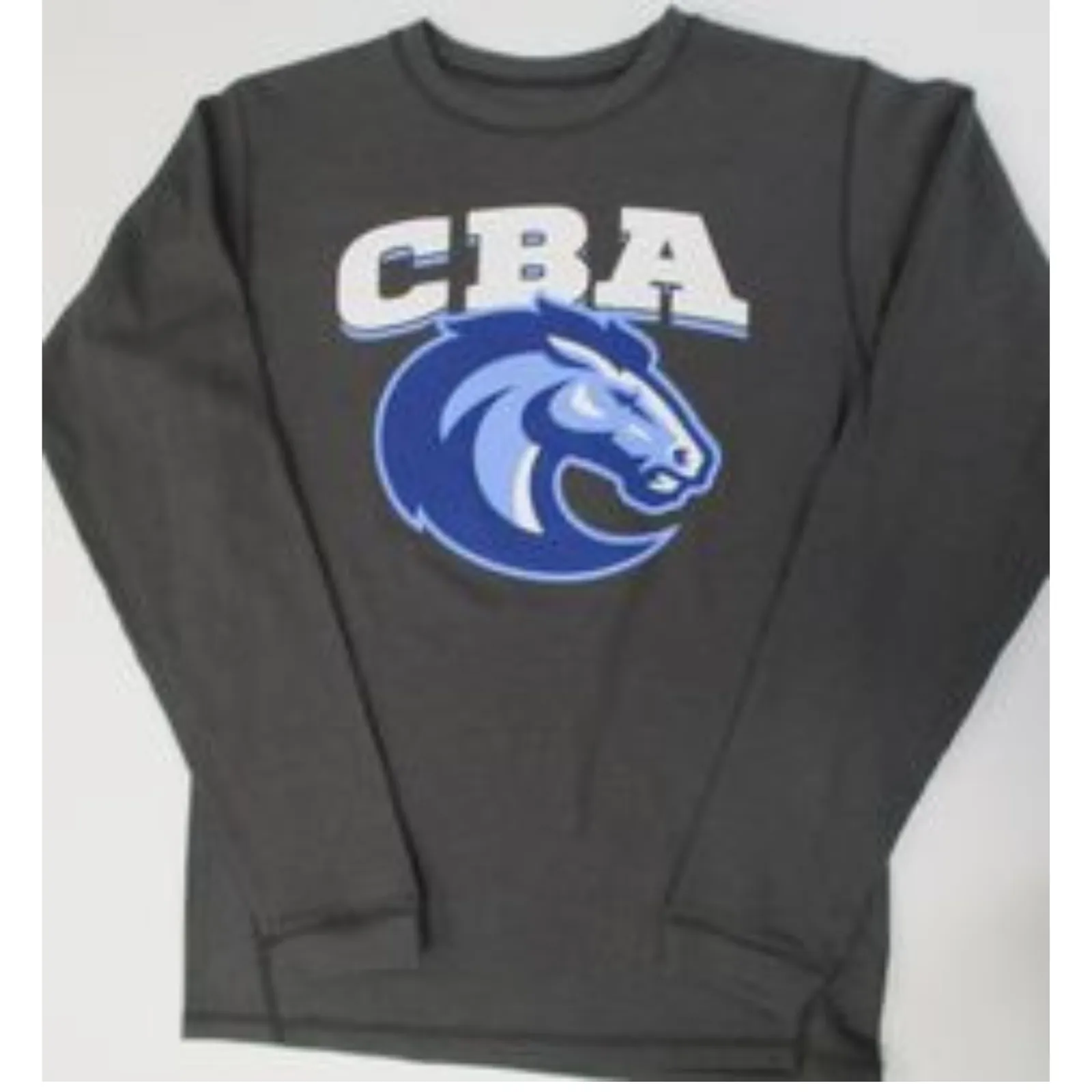 Charcoal Waffle Knit Long Sleeve Crew