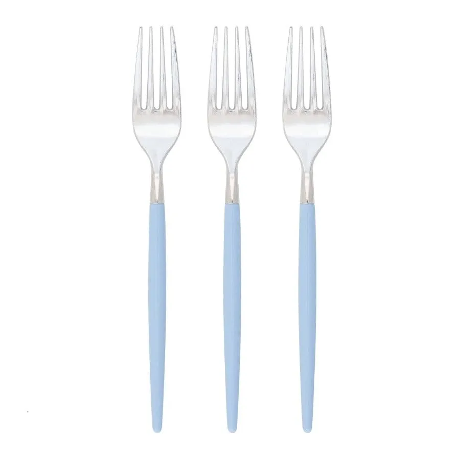 Chic Blue Silver Forks