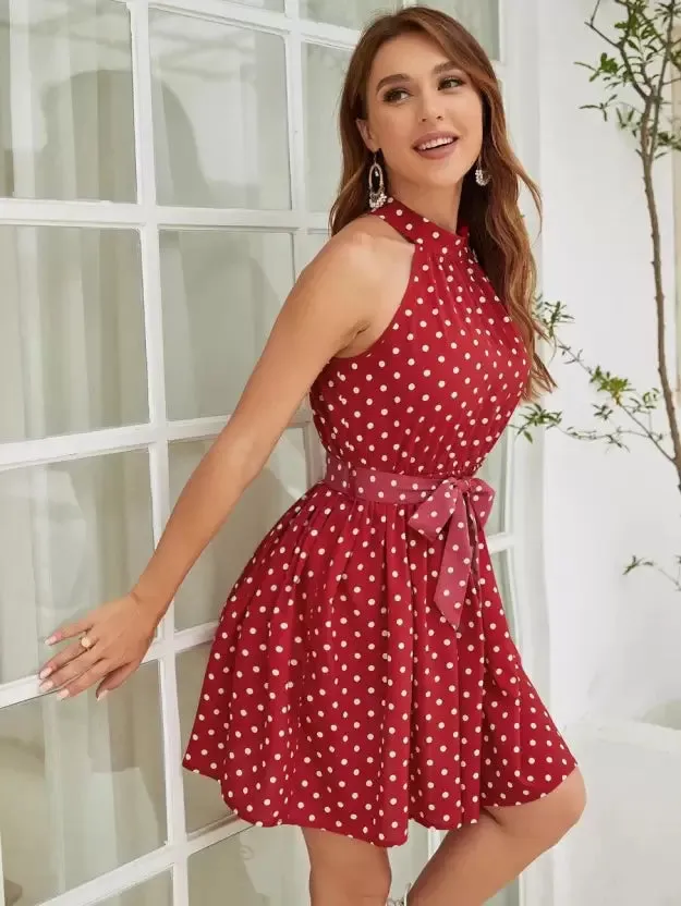 Chic Polka Flare Dress