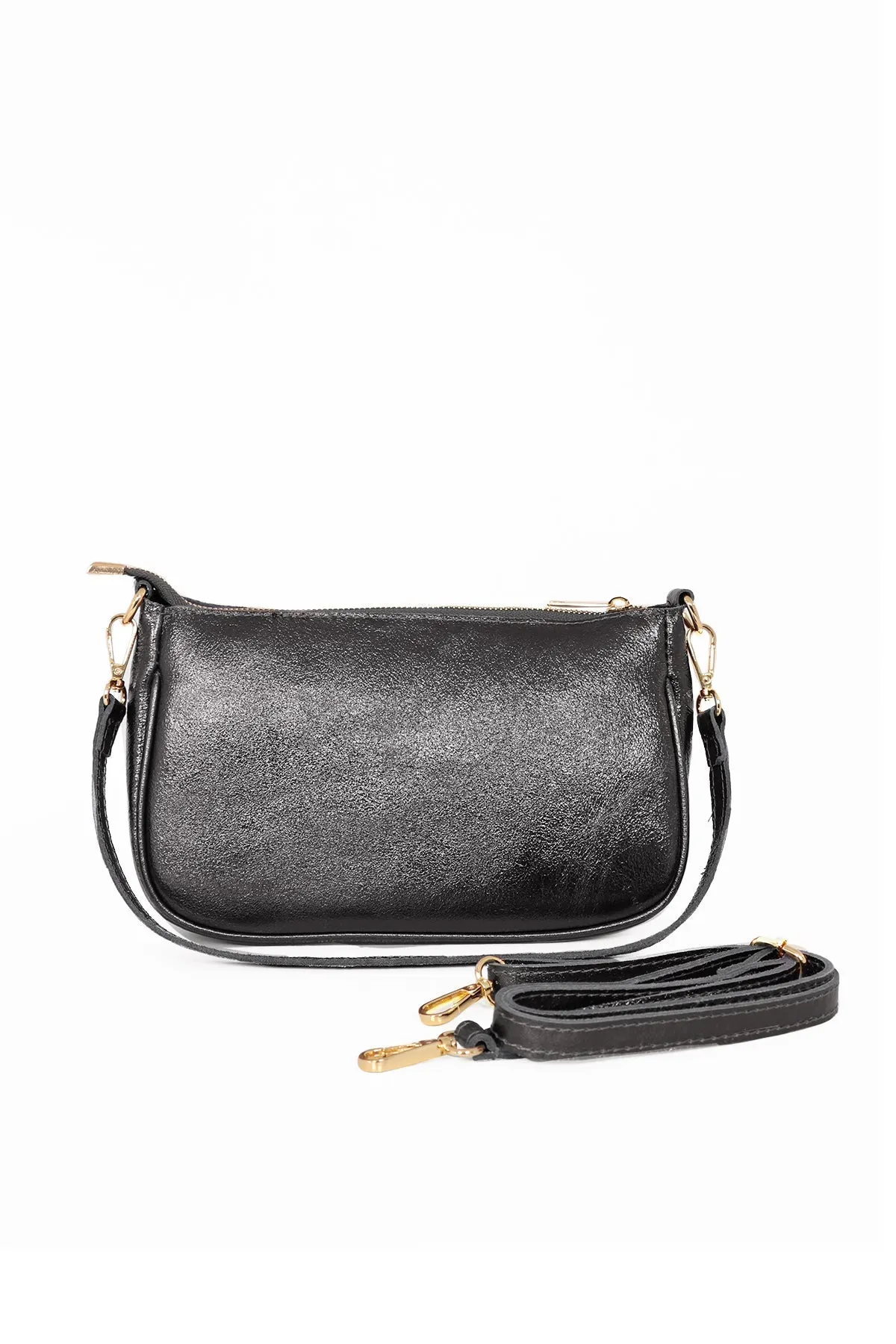 Chloe Baguette Bag - Gun Metal, Metallic
