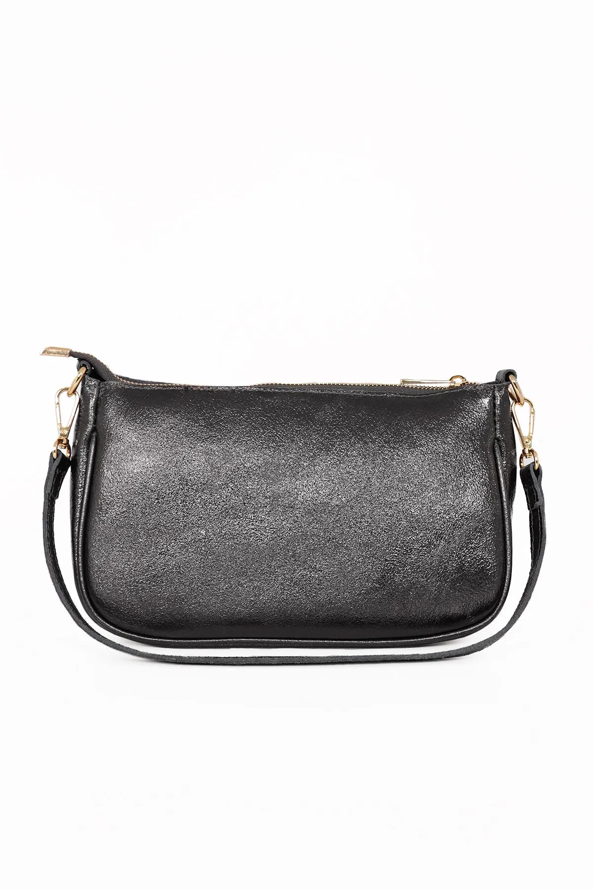 Chloe Baguette Bag - Gun Metal, Metallic