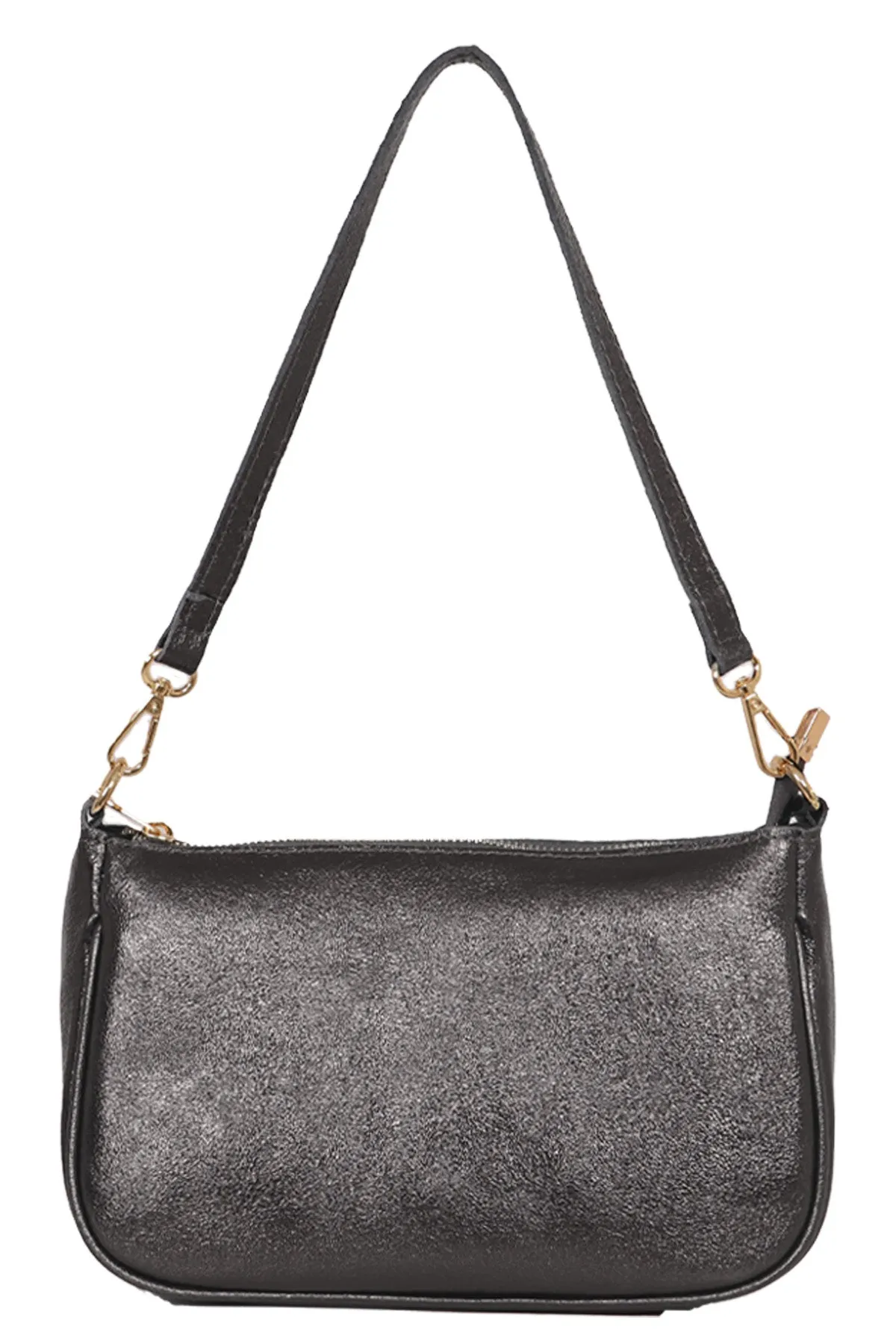 Chloe Baguette Bag - Gun Metal, Metallic