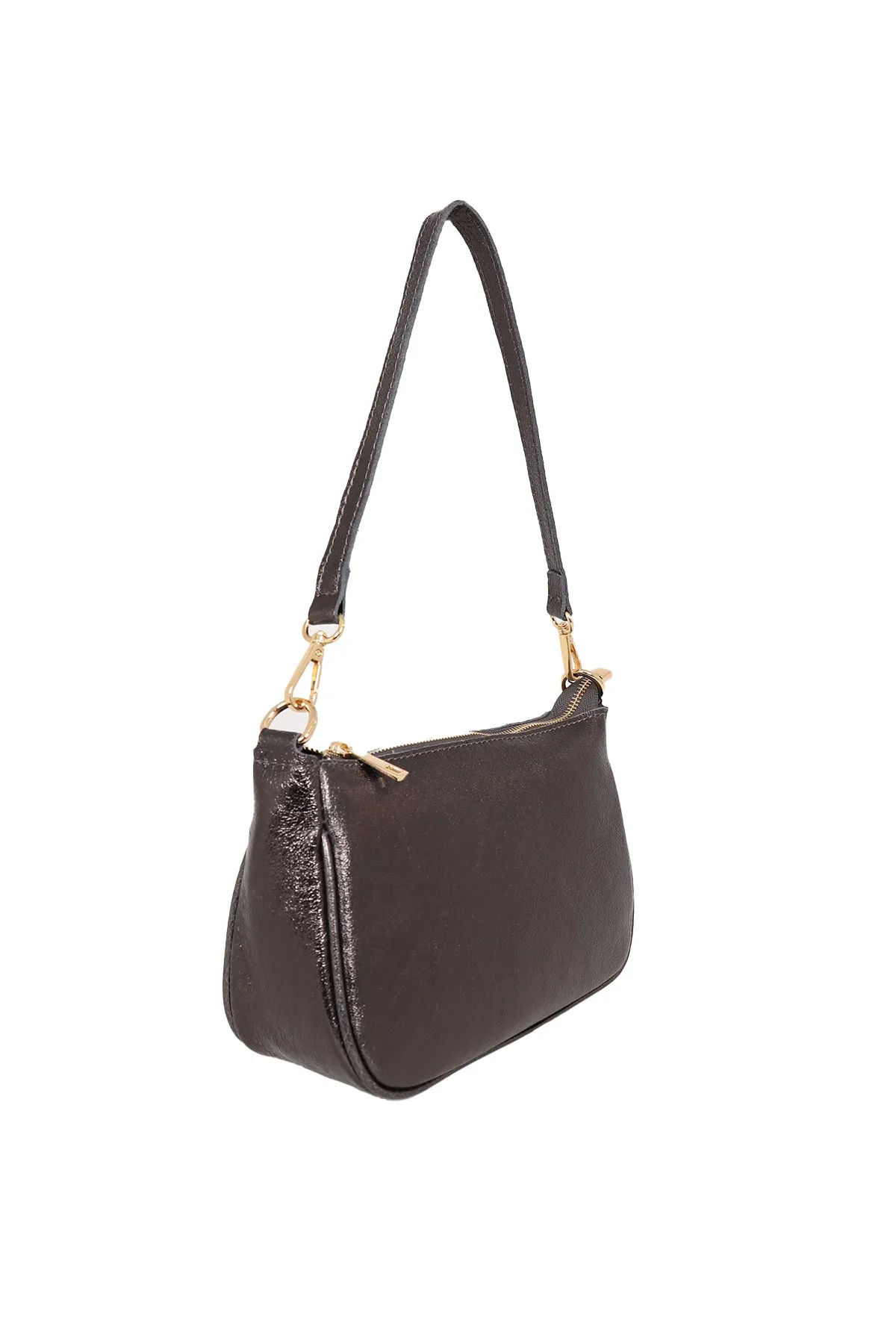 Chloe Baguette Bag - Gun Metal, Metallic