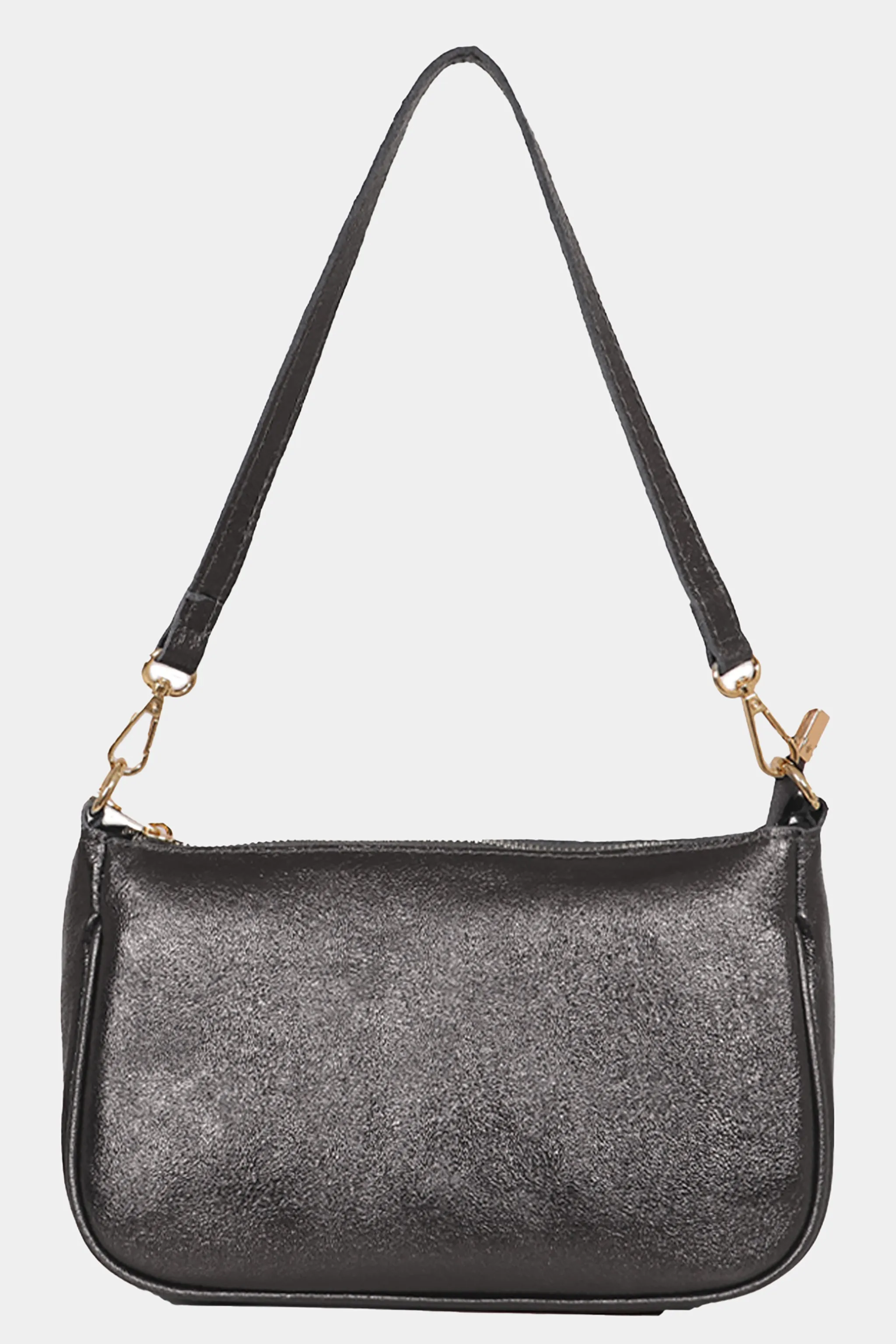 Chloe Baguette Bag - Gun Metal, Metallic