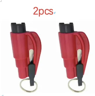 Color: Red 2pcs - 3 in 1 Emergency Mini Hammer Safety Auto Car