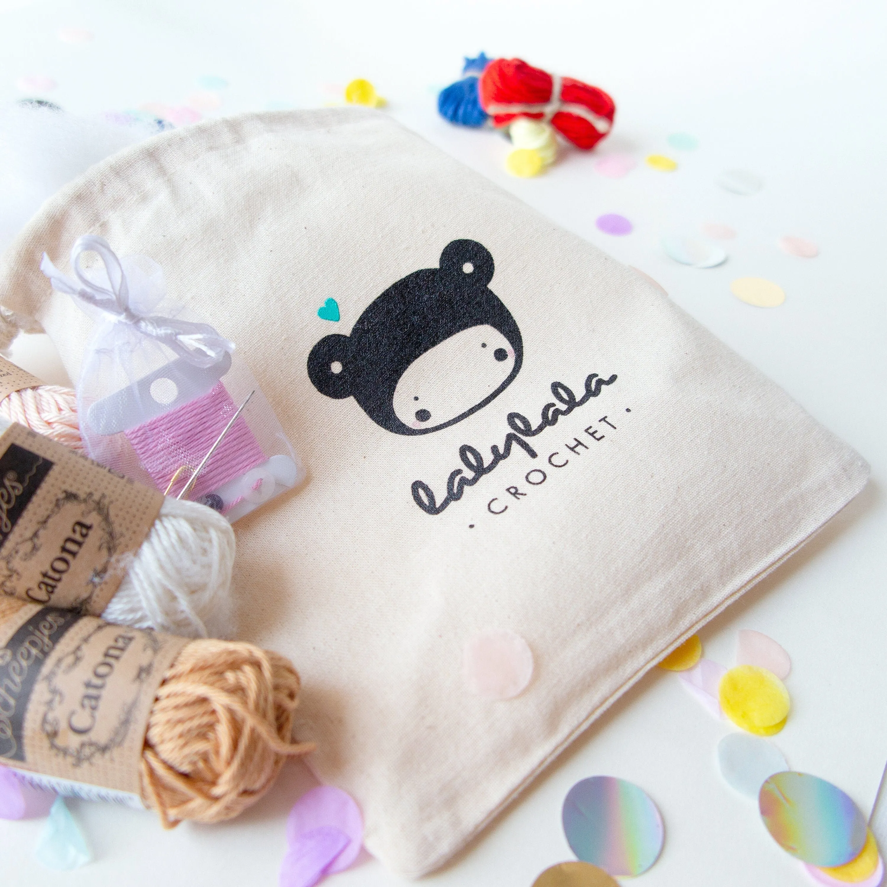 Crochet Kit . Pincushion Cupcake Ella