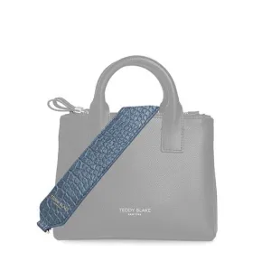 Croco Leather Wide Strap - Blue