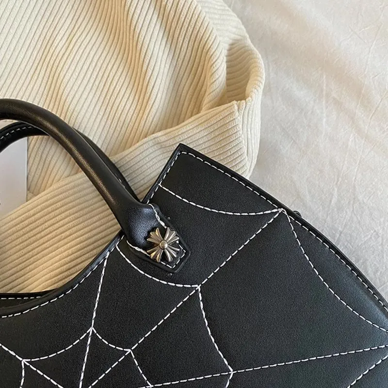 Crossbody Bag For Halloween Outfit Creative Bat Pattern Leather Bag