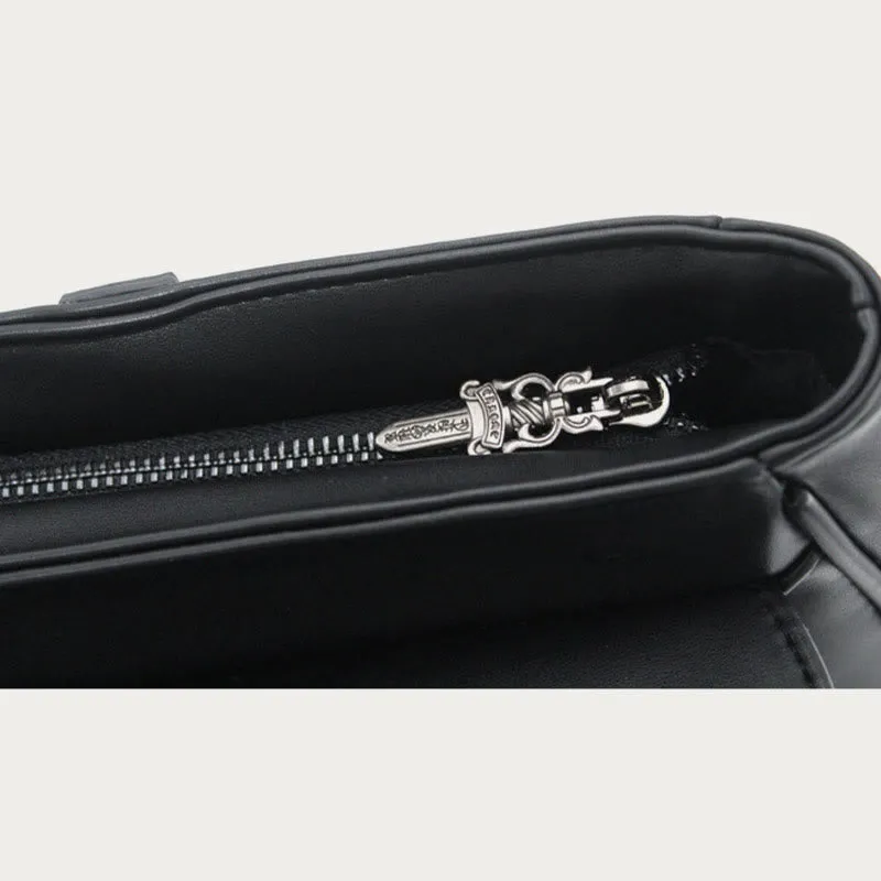 Crossbody Bag For Men Half Round Shape Leather Saddle Bag