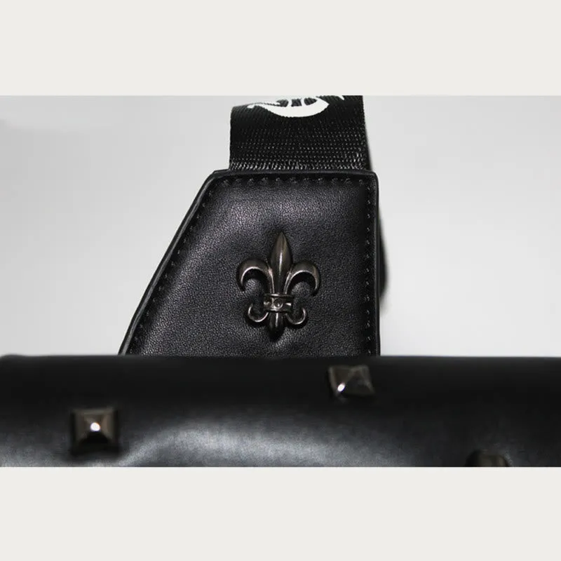 Crossbody Bag For Men Half Round Shape Leather Saddle Bag