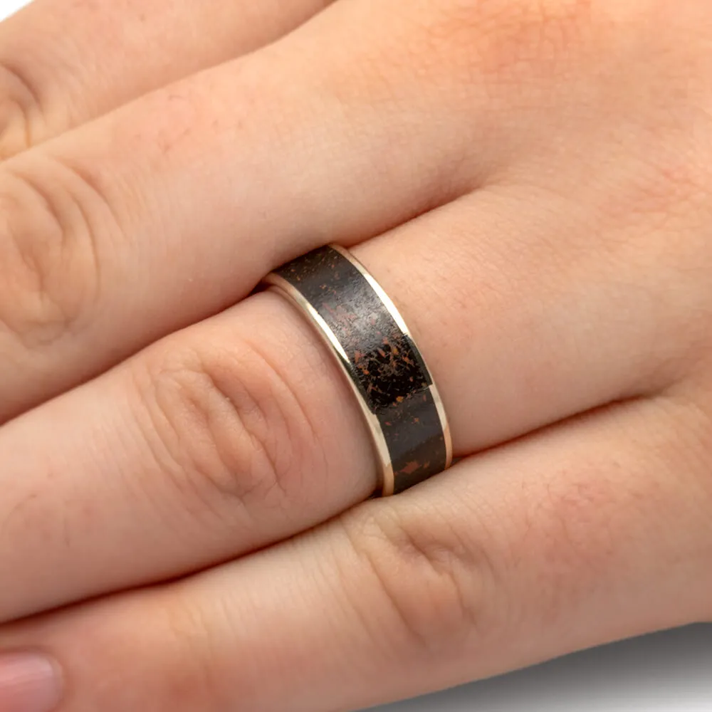Custom Dinosaur Bone Ring in Polished 14K White Gold