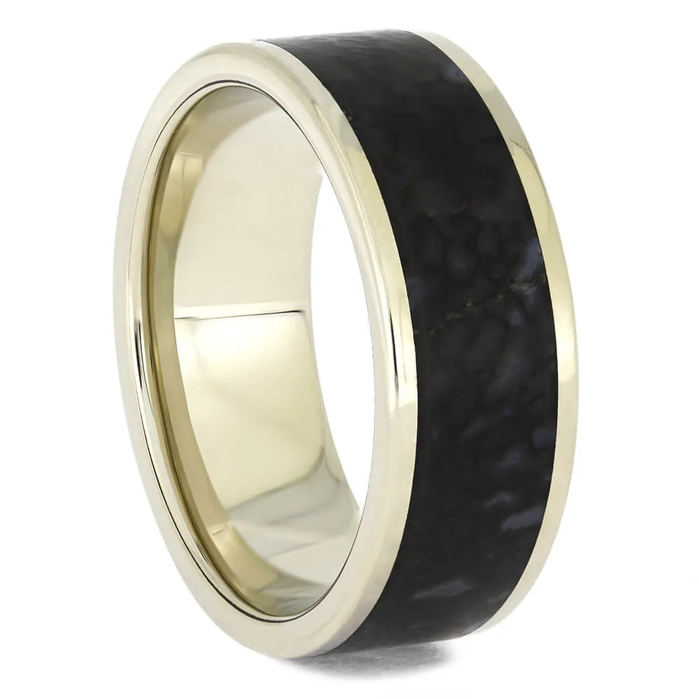 Custom Dinosaur Bone Ring in Polished 14K White Gold
