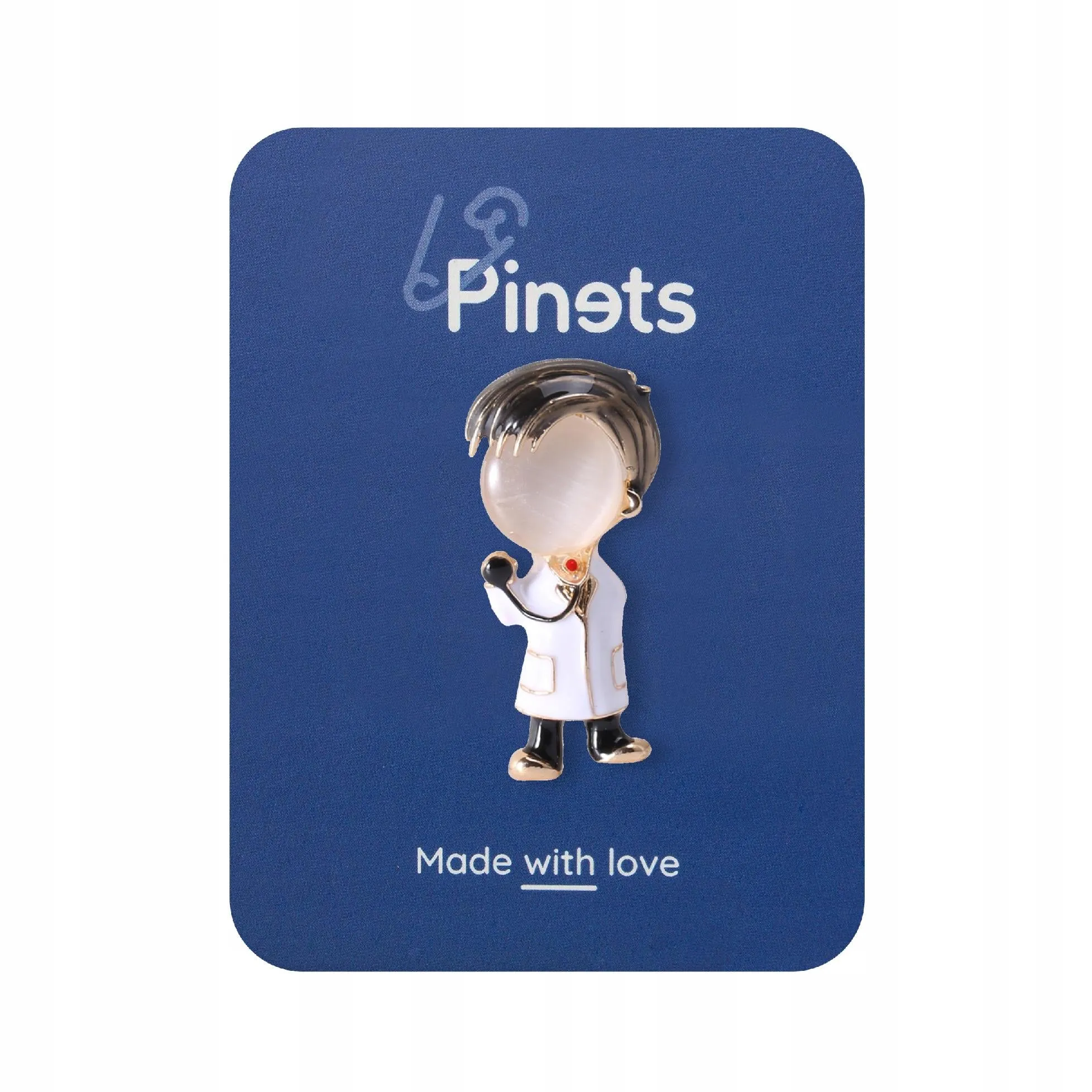 Doctor with stethoscope brooch