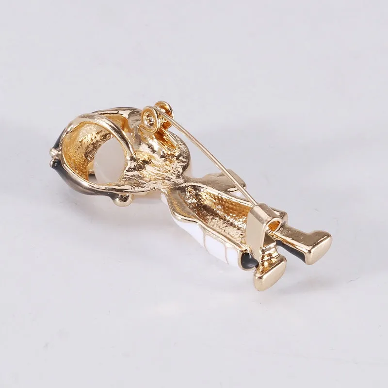 Doctor with stethoscope brooch