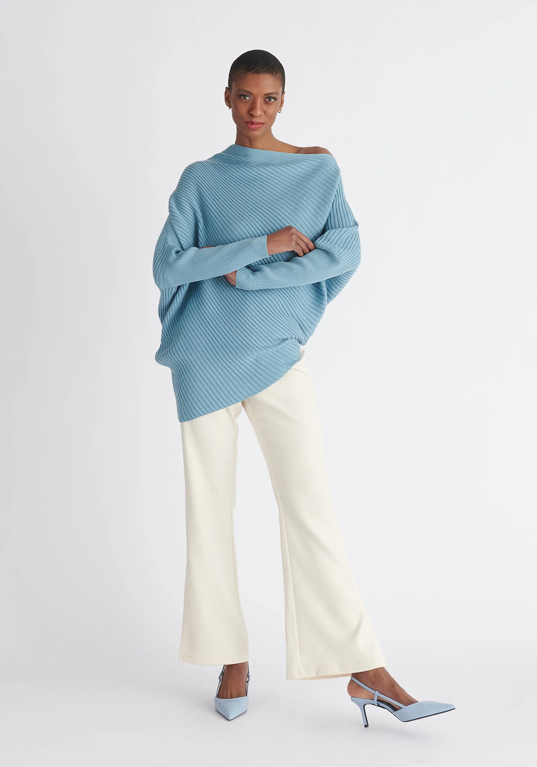 Draped Knitted Jumper