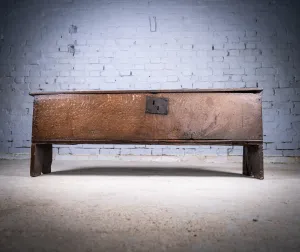 Early 17th Century Oak Six Plank Narrow Chest / Coffer