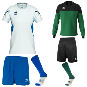 ERREA CORINNE WOMENS KIT BUNDLE WHITE BLUE NAVY