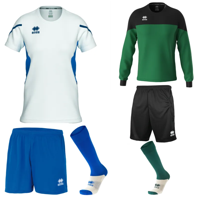 ERREA CORINNE WOMENS KIT BUNDLE WHITE BLUE NAVY