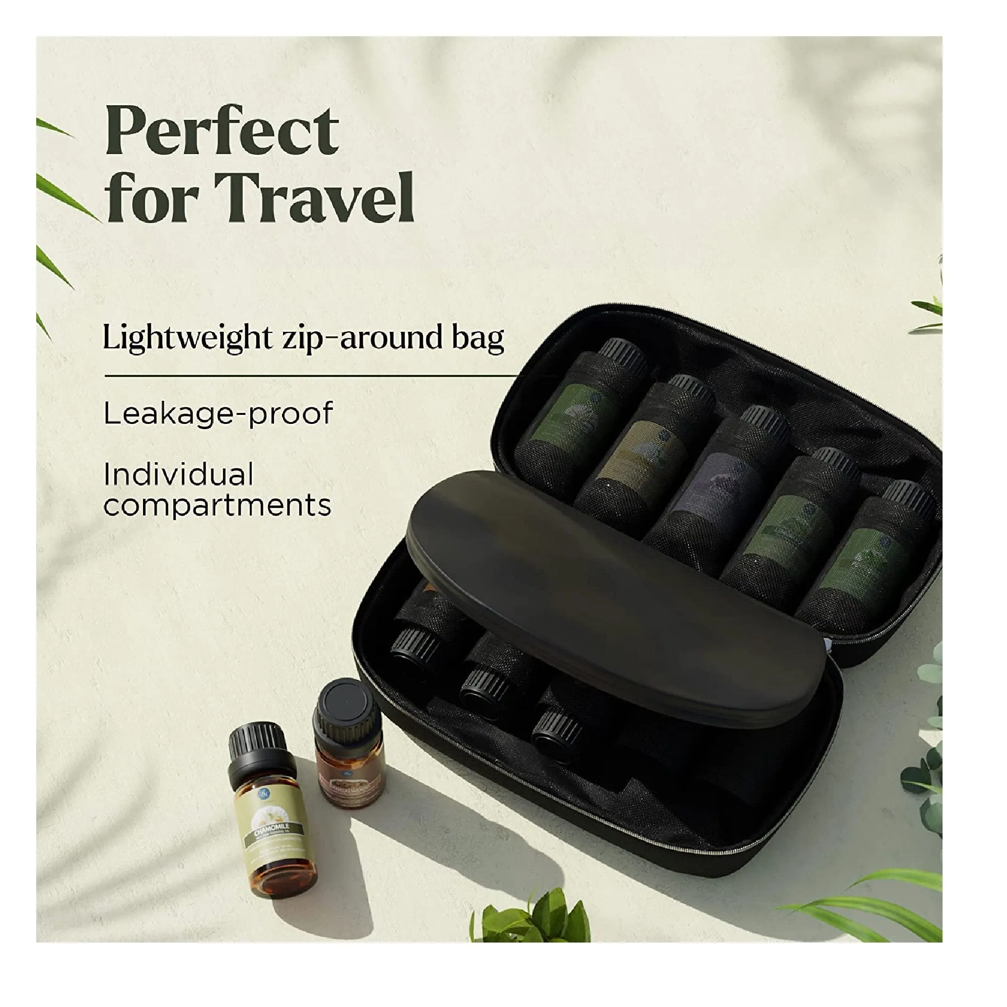 Essential Oil Set | 10 Piece Organic Aromatherapy Oil In Portable Bag for candle making