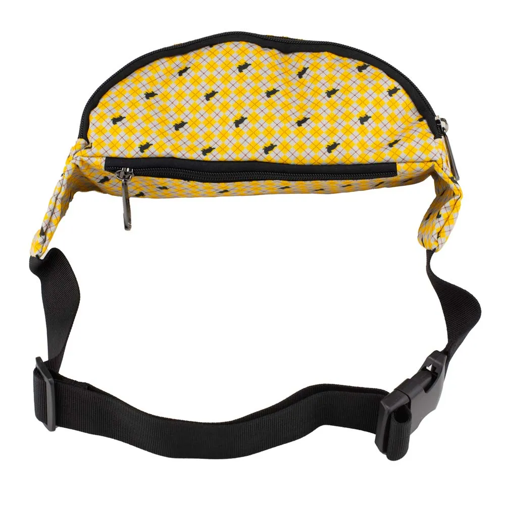 Fanny Pack - Harry Potter Hufflepuff Badger with Shield Argyle Gray Yellow
