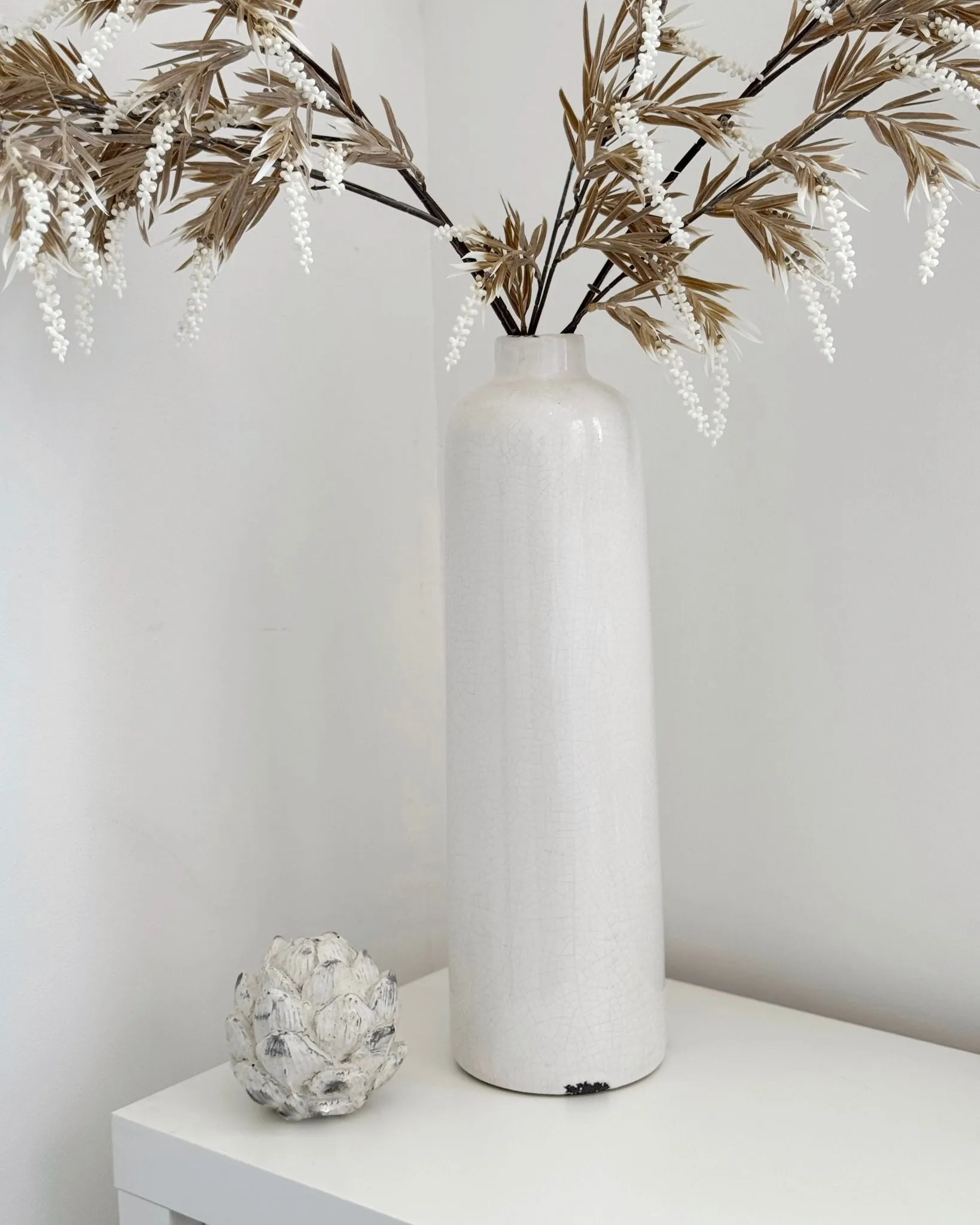 Faux Foliage - Beige And Ivory Branch Stem