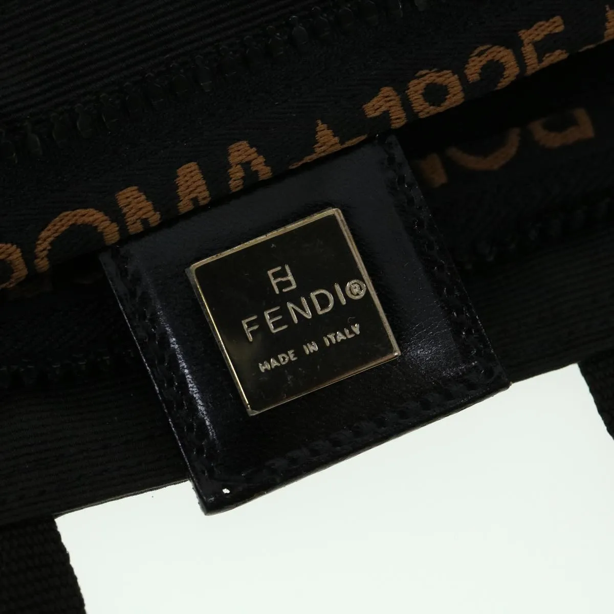 FENDI Hand Bag Brown Black  am3299