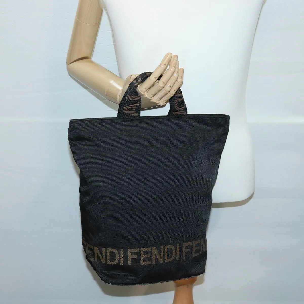 FENDI Hand Bag Brown Black  am3299