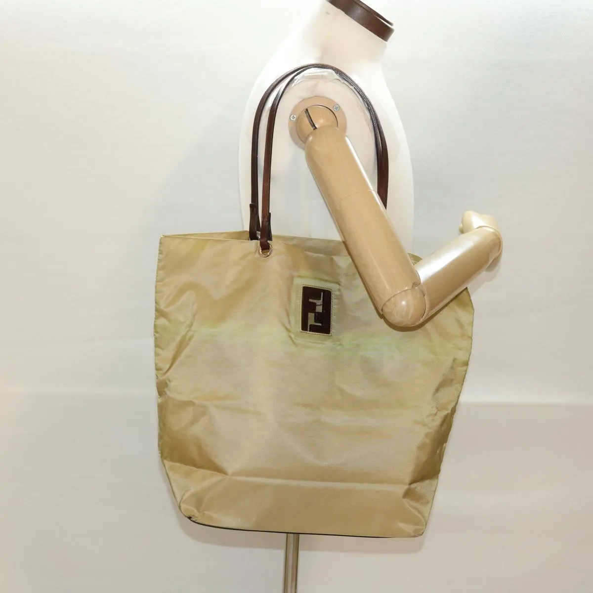 FENDI Tote Bag Nylon Khaki  bs4859