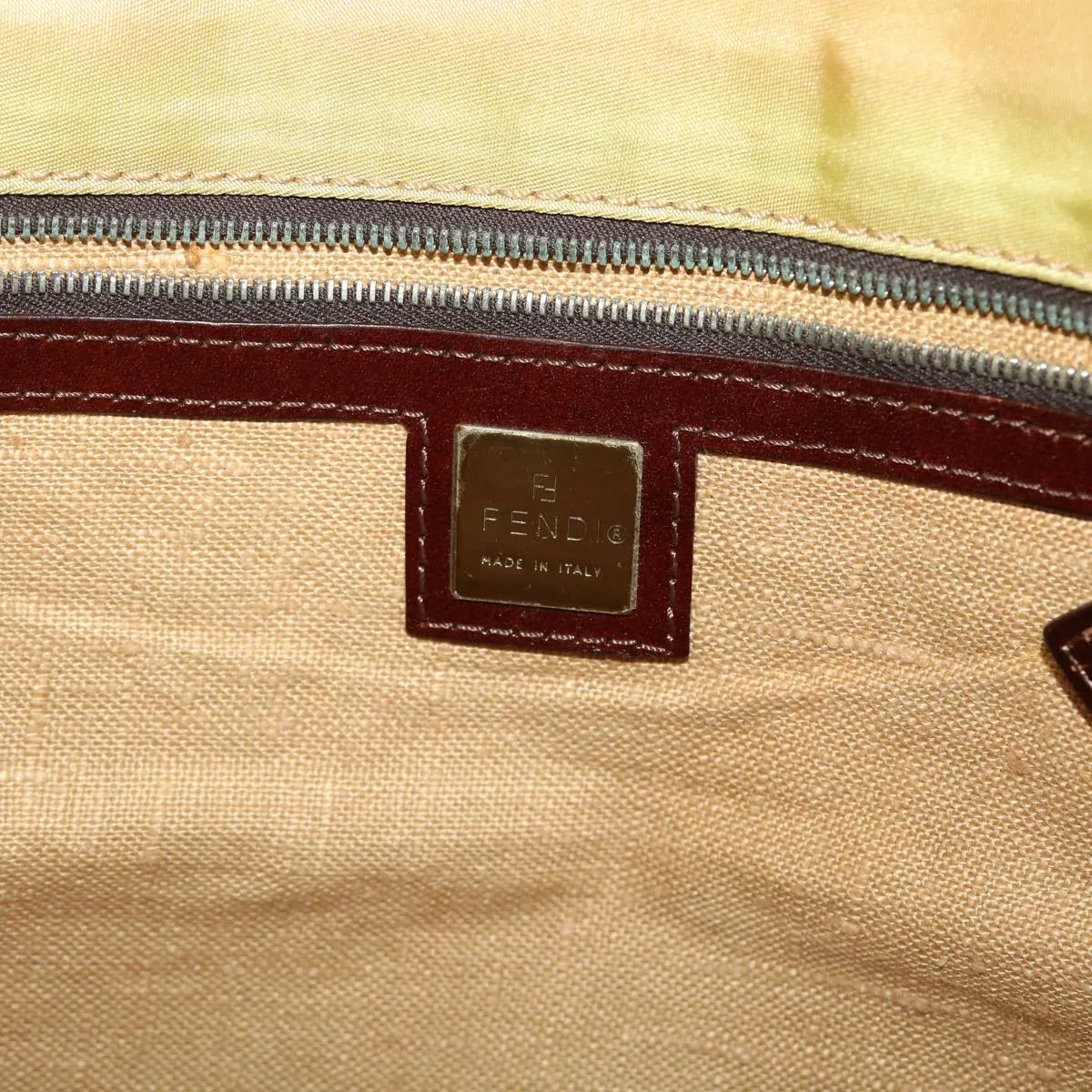 FENDI Tote Bag Nylon Khaki  bs4859