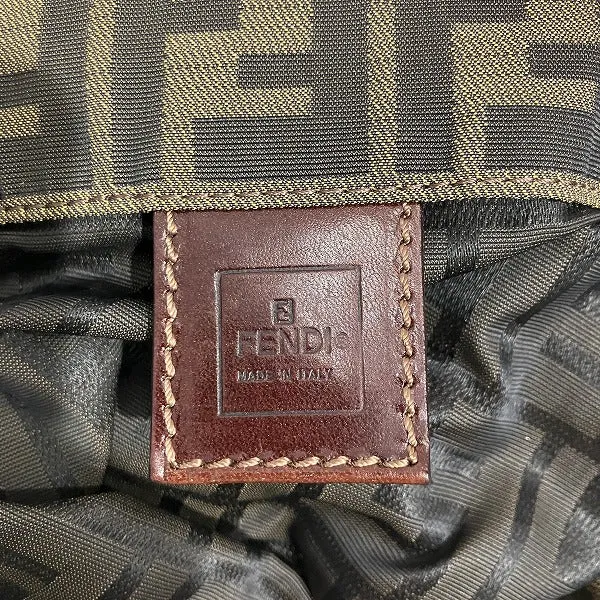 Fendi Zucca Canvas Leather Tote Bag