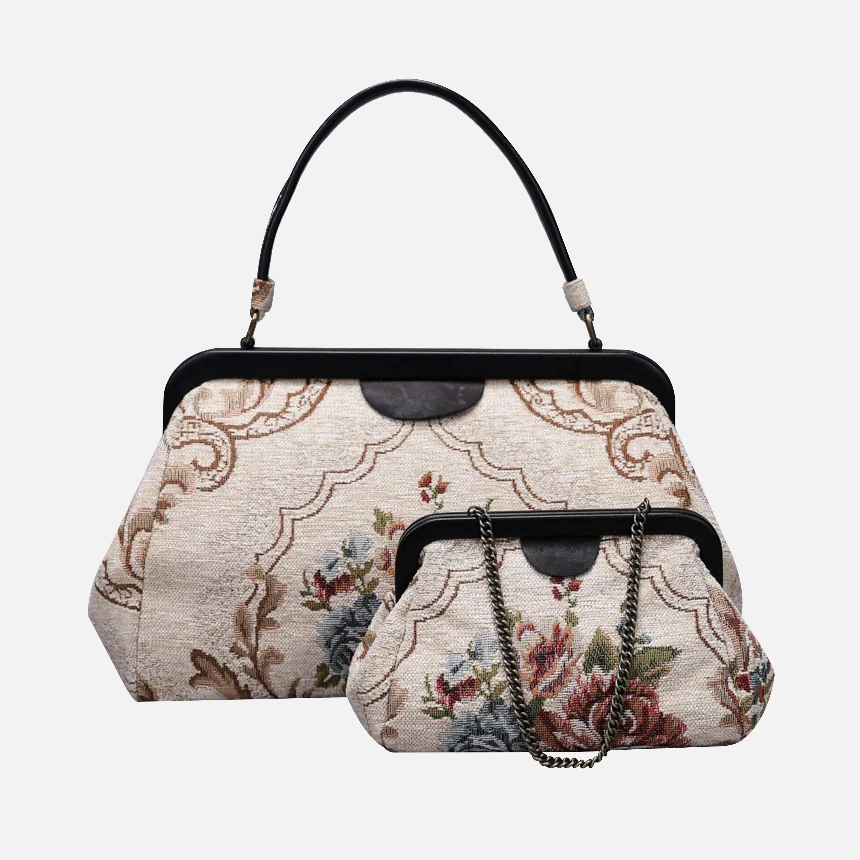 Floral Cream Evening Bag Clutch