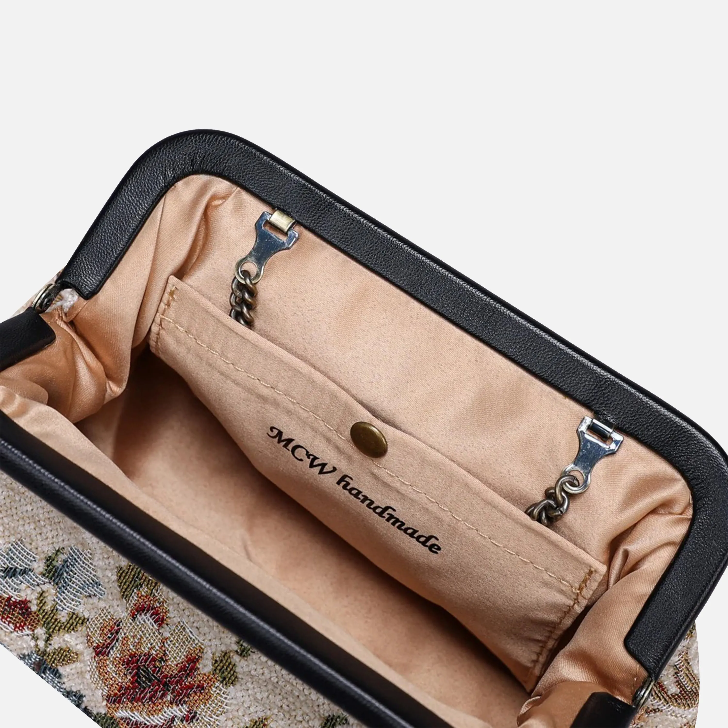 Floral Cream Evening Bag Clutch
