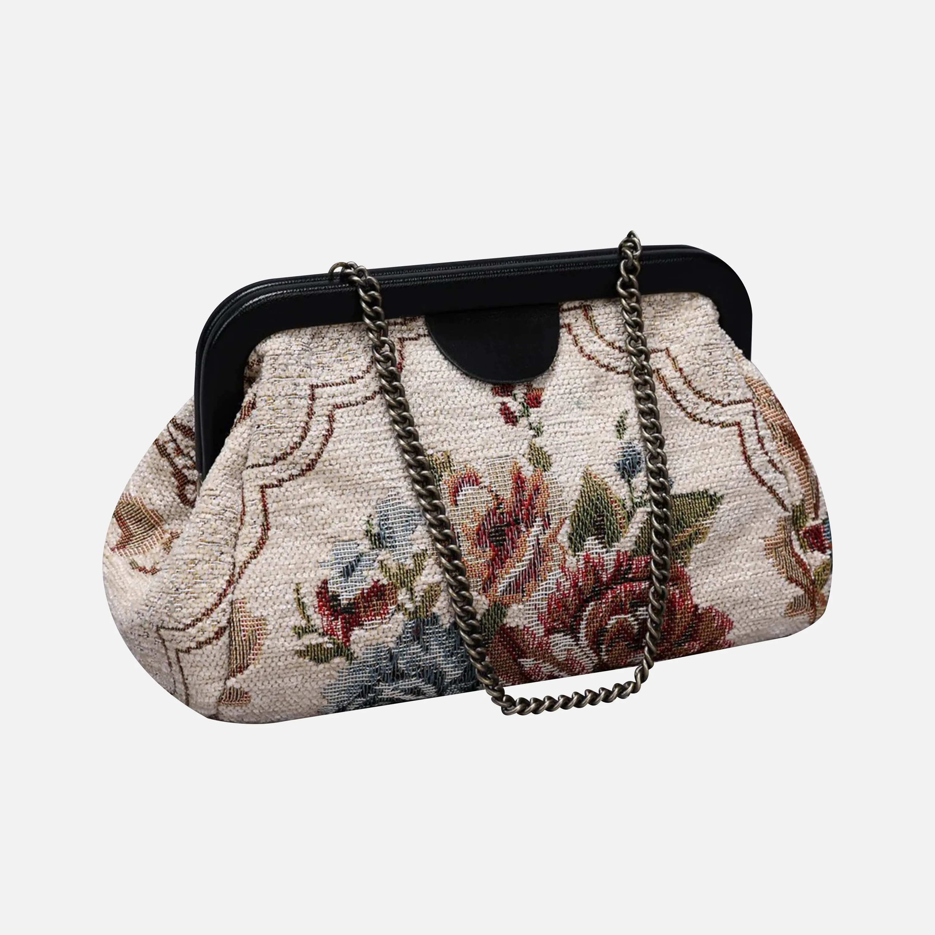 Floral Cream Evening Bag Clutch