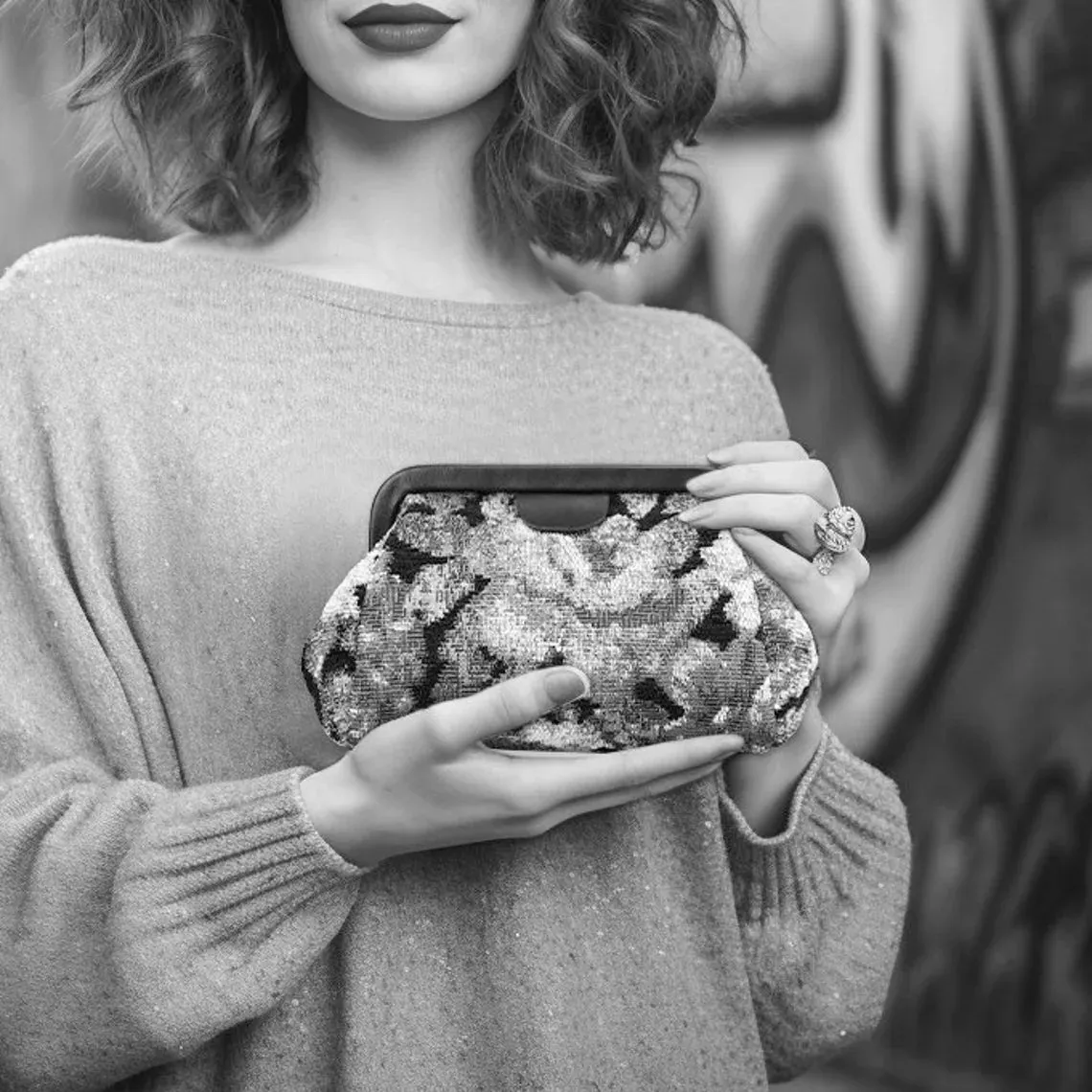 Floral Cream Evening Bag Clutch