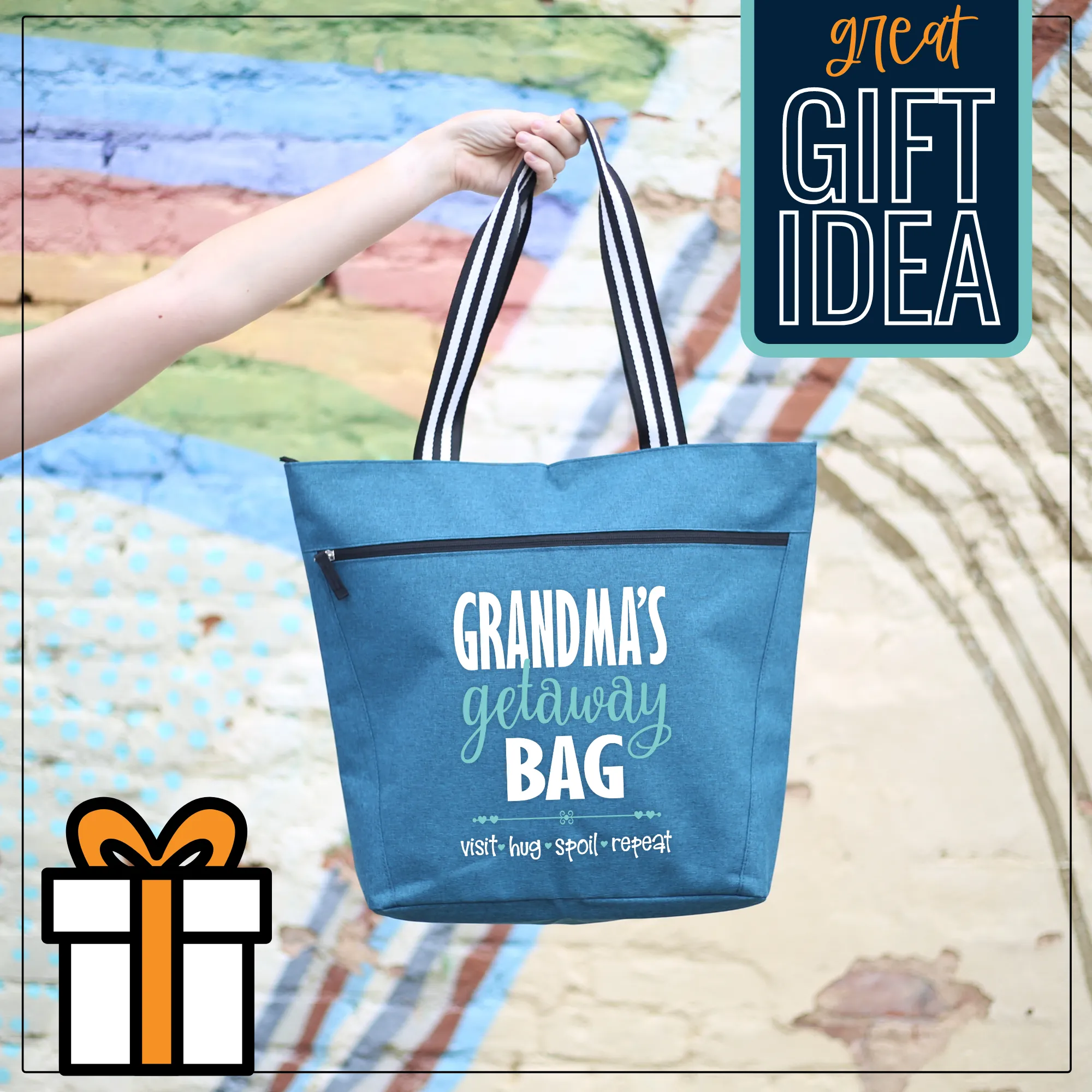 Grandma's Getaway Teal Lexie Tote Bag for Grandmothers