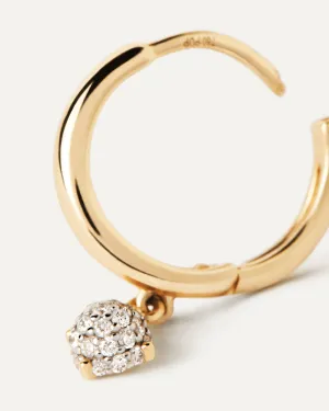 GRID 1 Diamonds and Gold Dona Hoops