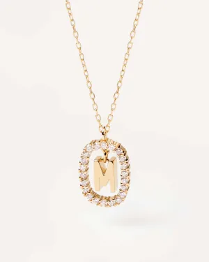 GRID 1 Diamonds and Yellow Gold Letter A Necklace