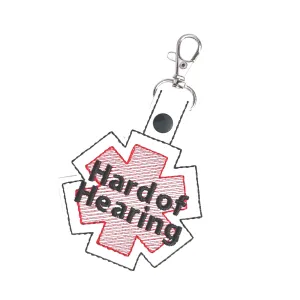 Hard of Hearing Bag Tag, Marine Vinyl Keychain, Deaf Community Accessory